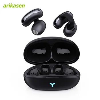 Odprto Uho Posnetek Slušalke Brezžične Čepkov Bluetooth 5.3 Športne Slušalke z Mikrofonom 55H Dolžina Polnjenja Primeru LED Fitnes Uho Bud