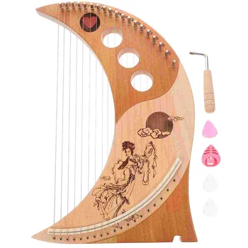 19 Ton Liro Stari Slog Harfo Masivnega Lesa, Glasbila, Ročni Retro Otroci Instrumenti