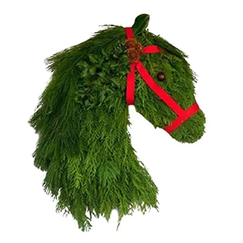 Konj Venci Plastike Za Vhodna Vrata Lep Božični Konj Glavo Božič Usposabljanje Konjsko Glavo Venec, Umetno Venci