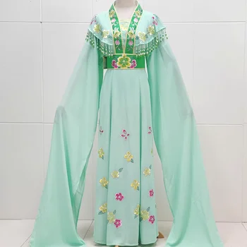 Yue Huang Mei Opera Kostum Drama Stopnji Uspešnosti Hanfu Hua Dan Vodi Ženska Igralka Vezenje Beading Dolg Rokav Devica Obleko