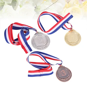 3pcs Kovinski Podelitev Medalj z Vratu Traku Wheats Zmagovalec Medaljo za Športne Igre Konkurence (Zlato, Srebrno, Bronasto)
