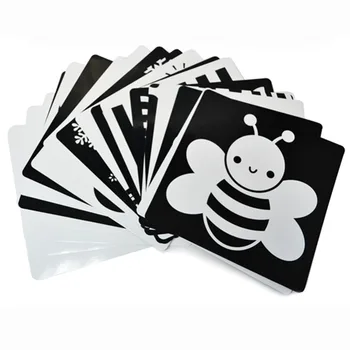 Novo 21x21 cm, Črno in belo kartico za Predšolske izobraževalne baby Visual usposabljanje sim živali kartice brezplačna dostava