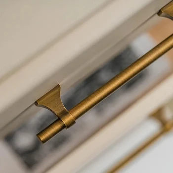 Starinsko Trdni Brass Kabinet Gumbi Ročaji na Vratih Retro Predal Omare Potegne Pohištvo Ročaji za Kuhinjo Doma Stiski Letnik