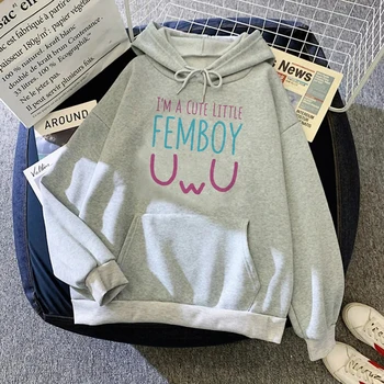Femboy hoodies ženske smešno Kawaii oblačila, trenirke ženske estetski sweatshirts