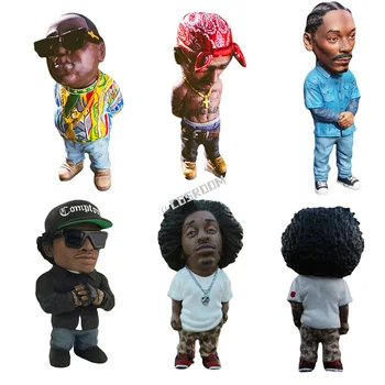 10 CM Hip Hop Pevka Smolo 2 Kip Pac Figurice Rapper Star Kiparstvo Sodobne Umetnosti Smolo Obrti za Namizno Dekoracijo Doma Dekor