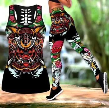 Ženske Dokolenke Moda 3D Digitalni Tisk Samurai Tatoo Dokolenke & Tank top Seksi Elastična Ženski Suh Dokolenke DDK9