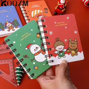 Lepe Risanke Božič Tuljavo Zvezek Kawaii Santa Claus Elk Snežaka Prenosna Beležnica Knjiga Šoli Pisarniški Material Otroci Tiskovine