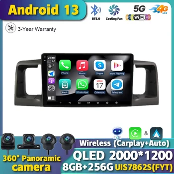 Android 13 Za Toyota Corolla E120 E 120 BYD F3 2007-2011 Navigacijo GPS WIFI 4G Avto Radio Multimedijski Predvajalnik Videa Carplay QLED