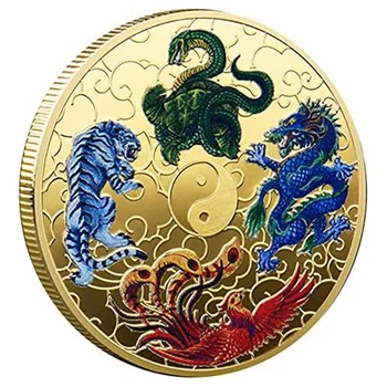 1Set Stari Mitološka Bitja Srečni Kovanec srečko Scratcher Orodje Srečo Čare Izziv Kovanec Zlato
