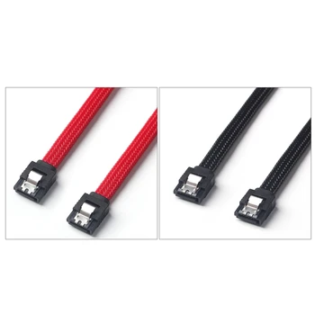 2 Kos 50 CM SATA 3.0 III SATA3 7Pin Podatkovni Kabel 6Gb/S SSD Kablov HDD Trdi Disk Data Kabel Z Najlon Sleeved Premium Različico (Črno