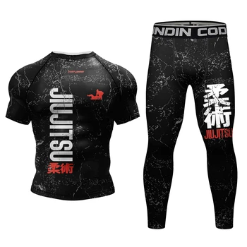 Cody Lundin Jiu Jitsu Kickboxing Kratek Sleeve majica Rashguard Bjj UV Zaščito, T-majice za Moške, Moški Boks Set 2023 Oblikovalec