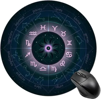 Horoskop Krog Zodiaka Simboli Okrogle Gume Znanja Mouse Pad Nepremočljiva Računalnik Mousepad za Office Prenosni Računalnik Doma