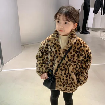 Fantje Dekleta Jeseni Gostila Zimske Jakne Baby Otrok Bombaž, Oblazinjeni Leopard Tiskanja Coats Otroci Moda Bombaž Parkas