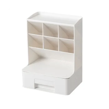 Nagnjena Tiskovine Škatla za Shranjevanje Desk Polica manjše izdelke Kozmetičnih Škatla za Shranjevanje Integrirano obliko Multi-Zmogljivost s Predali