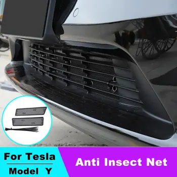 Za Tesla Model Y 2020-2023 Avto Spodnji Odbijač Anti Insect Neto Prah dokaz Notranji Prezračevalni Rešetka Kritje Neto