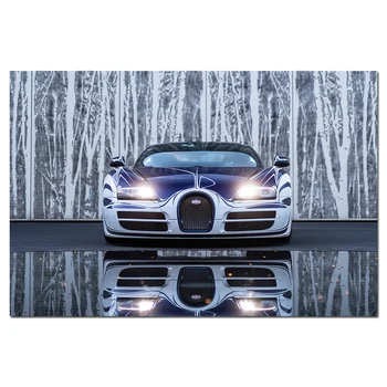 DIY Uokvirjena Platno Fotografij, Plakati, Bugatti Veyron Superšportnega Platno Slikarstvo Dekoracijo
