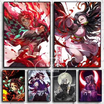 Japonski Anime Demon Slayer Platno Slikarstvo Znak Plakat HD Tisk Stenskih slikah, Dnevna Soba, Spalnica Dekoracijo Darilo