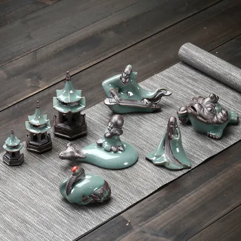 Geyao Čaj, Domače živali Trajnostni Keramike Okraski Čaj Pladenj, Pribor Mini Doma Dekor Fish Tank Dekoracijo Guanyin Figurice 1pc