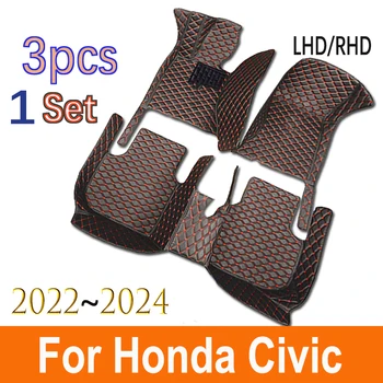 LHD Avto predpražnike Za Honda Civic 2022 2023 2024 Preproge Styling Zaščito Pribor Odeje Foot Pad Auto Deli Nepremočljiva Zajema