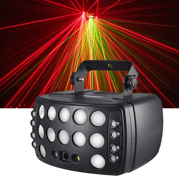 Daljinski upravljalnik Laser Dež Metulj Svetlobo 3IN1 Učinek Dj Party Luči DMX RGBW LED Laser Strobe Disco Žarek Razsvetljavo Učinek