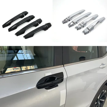 Za Mitsubishi Outlander 2013-2021 ABS Chrome Ogljikovih Vlaken Vrat Ročaj Kritje Nalepke Styling Pribor Prekrivke