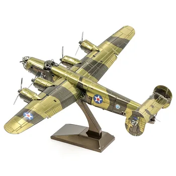 Božič DIY 3D Kovin, Sestavljanje Modela vbodno žago B-24 Osvoboditev Bomber Nova Letala Model Fantje Dekleta Igrače za Otroke