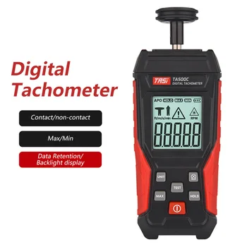 TA500C Digitalni Kontaktni Tahometer Prenosni Stik Merjenje Hitrosti Tach Meter 3-19999RPM Hitrosti Merilnik z Osvetlitvijo