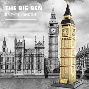Svetovno Znani Točko Arhitektura Modela Blok Anglija London Ura Stolpa Big Ben Stavbe Opeka Igrače Za Zbiranje Daril