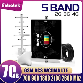 Lintratek 5-Band Mobilne Pokritost Ojačevalnik 700 900 1800 2100 2600 B7 Mobilnega Signala Repaeter 2g 3g 4g Mobilni Booster Antena Kit