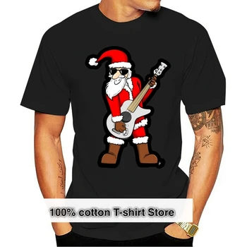 Božiček Rock Zvezda Oče Božič, Zibanje, Kul Mens T-Shirt O-Vratu Preveliko Stil Tee Srajce Stilov Poletje Print Majica S Kratkimi Rokavi