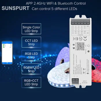 10PC 5-v-1 LED trak krmilnik za RGB + SCT daljinsko glasovni nadzor WIFI Bluetooth WB5 5CH združljiv z Tuya app Alexa in Google