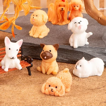 Mikro Mini Pes Miniature Figurice Smolo Pes Ornament Lutka Darila Za Otrok Igrače Namizni Model DIY Dom Dekoracija dodatna Oprema