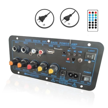 Digitalni Ojačevalnik 200W BT5.0 Power AMP - Bass Treble FM - Glasba Subwoofer Media Player Podpira USB, AUX - in Vhod E1YA