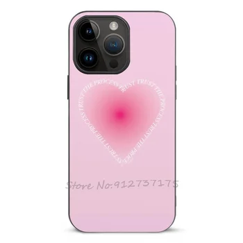 Srce Avre Umetnosti Primeru Telefon Za Apple Iphone 14 13 12 11 Pro Max Mini Plus Xr 8 7 Vlaken Kože Primeru Srce Roza Aura Avre Umetnosti