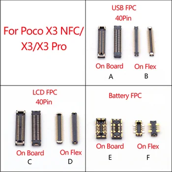 2Pcs LCD-Zaslon na Dotik FPC Priključek Na matični plošči Za Xiaomi POCO Pocophone X3 NFC/X3/X3 Pro Baterijo Priključite Na Flex 40pin