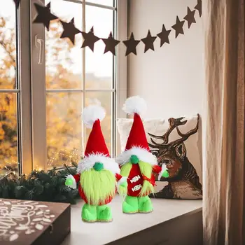 Ročno izdelane Božično Zeleno Brado Gnome Vesel Božič Brezosebna Lutka švedski Tomte Nisse Plišastih za Dom Božični Okraski