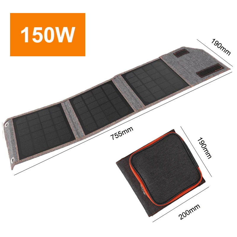 150W/100W Zložljive Sončne celice, USB 5V Solarni Polnilnik Prenosni Sončne Celice na Prostem Telefon Moči Banke za Kampiranje, Pohodništvo s Kabel4